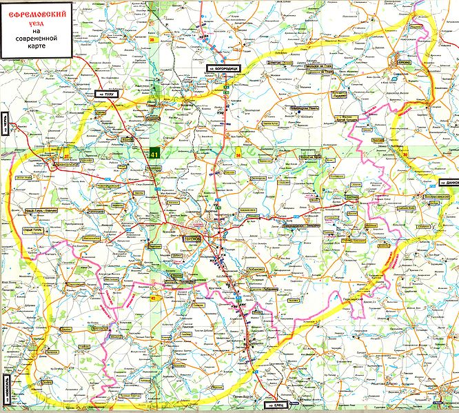 Файл:Ефремовский Уезд на современной карте.jpg